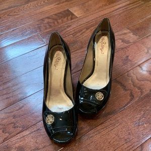 EUC Lilly Pulitzer Peep Toe Wedges